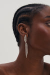 MOOD SILVER PLATE AND CRYSTAL TWIST DROP DIA EARRINGS