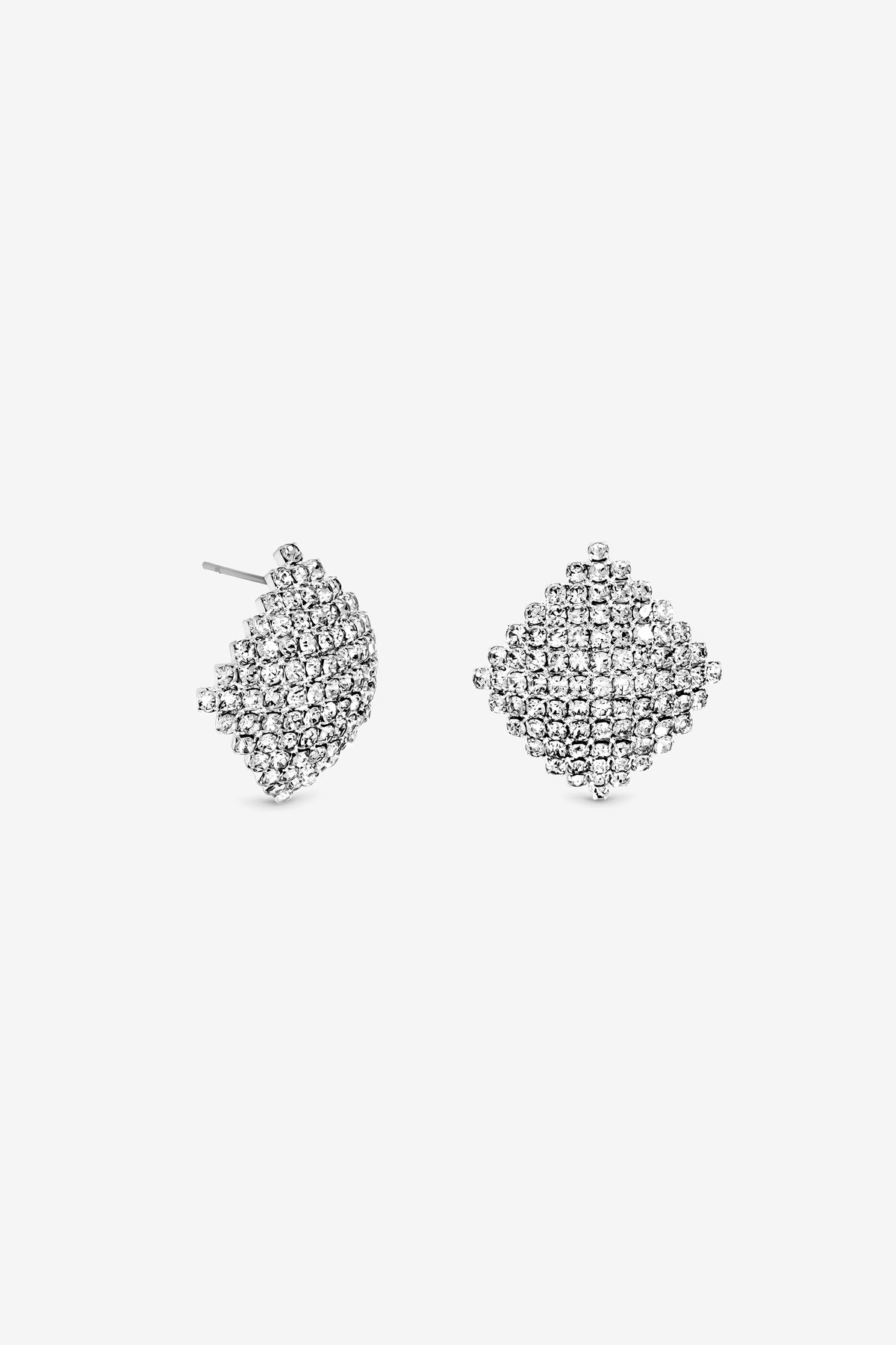 MOOD SILVER CRYSTAL STATEMENT STUD EARRING