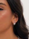 Mood Silver Plated Polished Puff Heart Drop Earrings