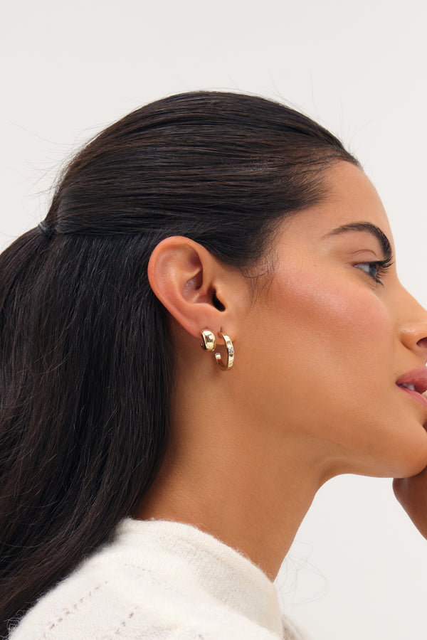 MOOD GOLD PLATE AND CRYSTAL HOOP PACK