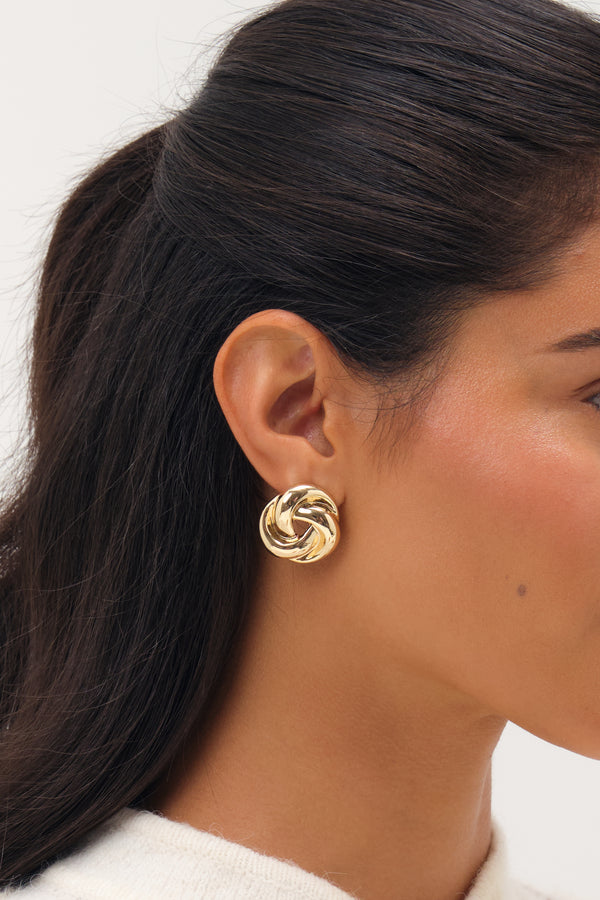 MOOD GOLD STATEMENT KNOT EARRINGS
