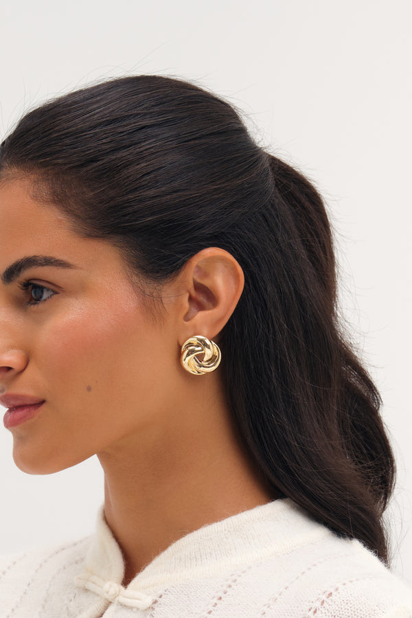 MOOD GOLD STATEMENT KNOT EARRINGS