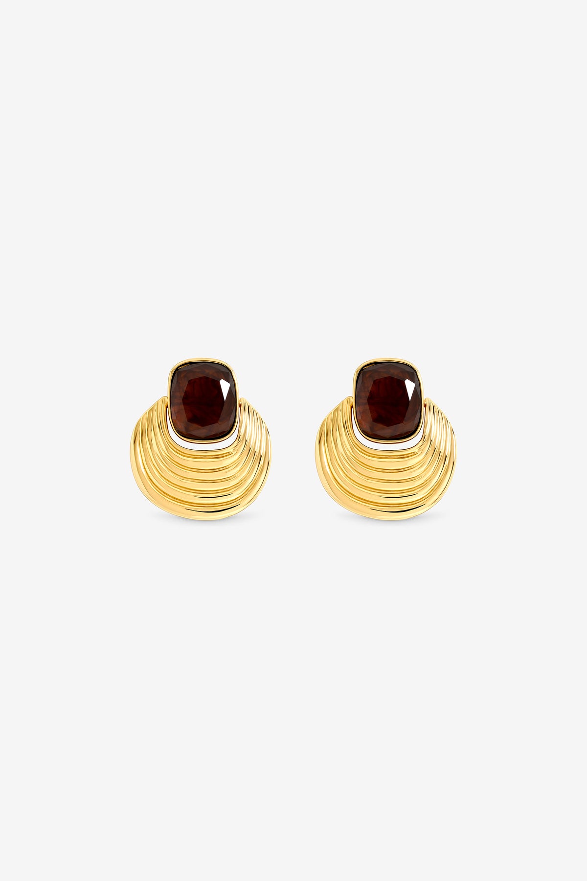 MOOD GOLD PLATE RESIN AND RIDGE STATEMENT EARRING