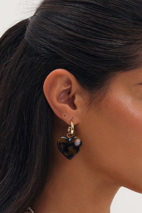 Mood Gold Plated Heart Earrings