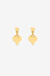 Mood Gold Plated Polished Puff Heart Drop Earrings