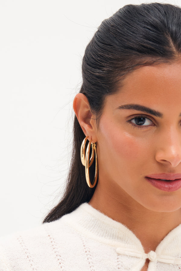 MOOD GOLD PLATE POLISHED HOOP MULTIPACK