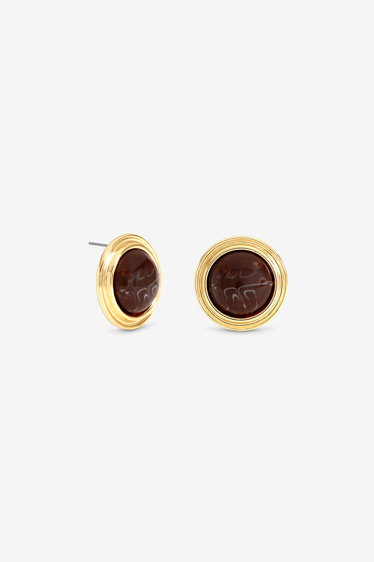 MOOD GOLD PLATE RESIN STUD EARRING