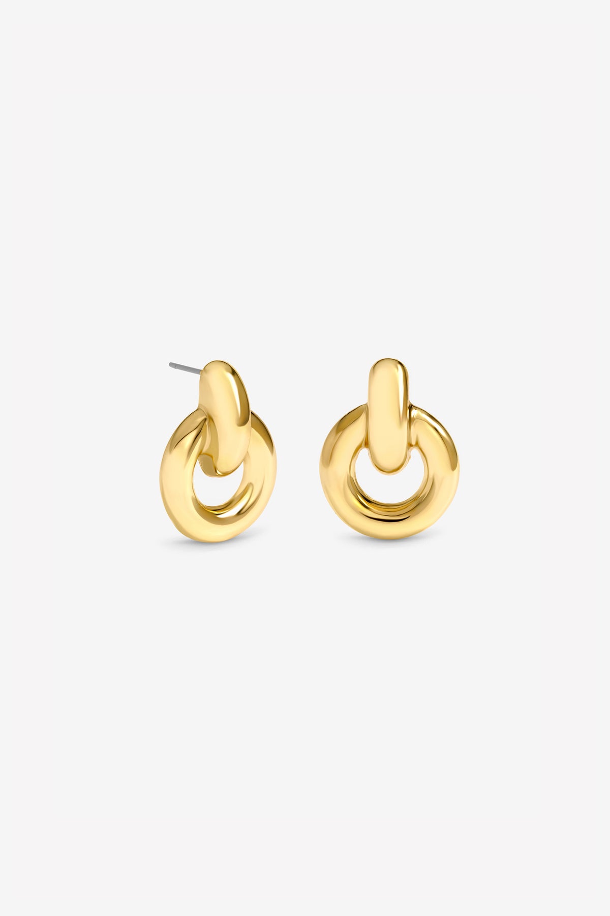 MOOD GOLD PLATE DOOR KNOCKER POLISHED EARRINGS
