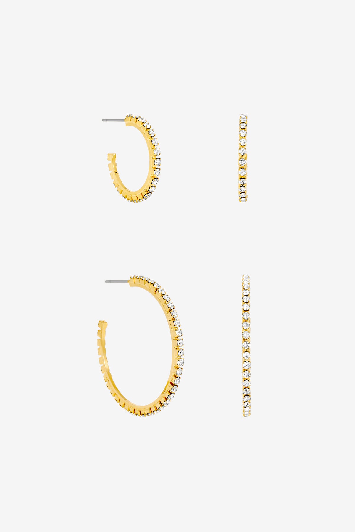 Mood Gold Plated And Crystal Hoop Earrings