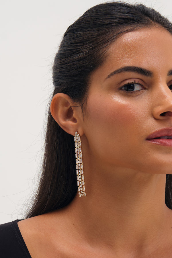 MOOD GOLD PLATE CRYSTAL DROP EARRING
