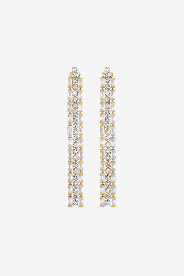 MOOD GOLD PLATE CRYSTAL DROP EARRING