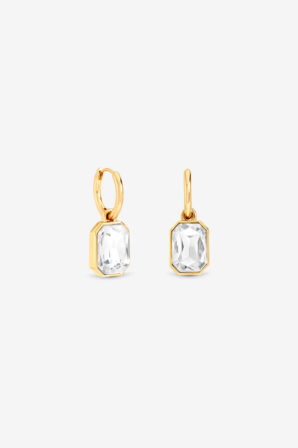 MOOD GOLD PLATE AND CRYSTAL DROP EARRING