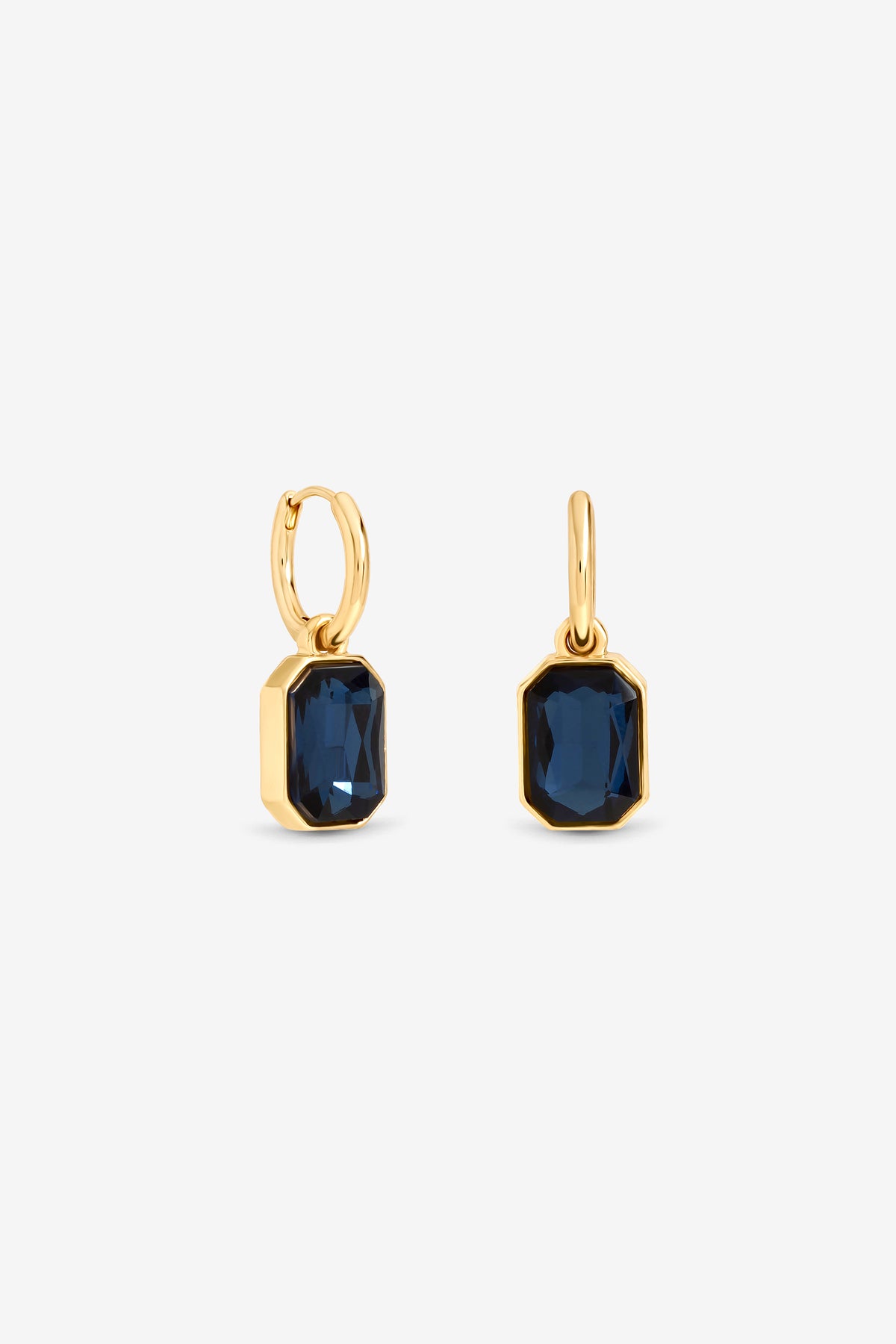 MOOD GOLD PLATE AND BLUE DROP EARRING