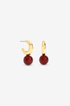 MOOD GOLD PLATE AND RED BALL DROP EARRING