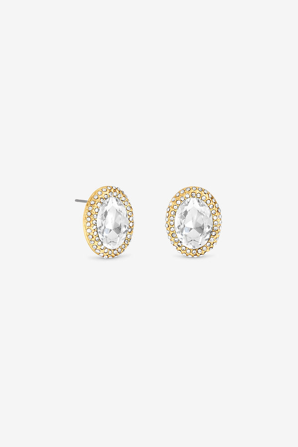 MOOD GOLD PLATE CRYSTAL  STUD EARRING