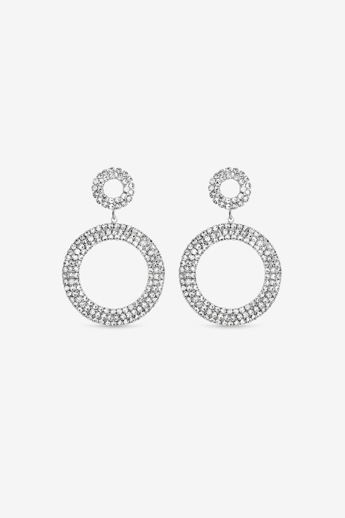 MOOD JET OPEN CIRCLE STATEMENT EARRINGS