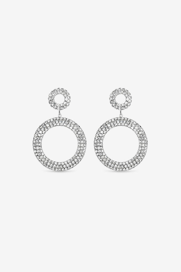 MOOD JET OPEN CIRCLE STATEMENT EARRINGS