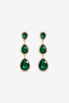 MOOD GOLD PLATE AND EMERALD PEARDROP EARRING