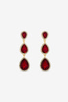 MOOD GOLD PLATE AND RUBY PEARDROP EARRING