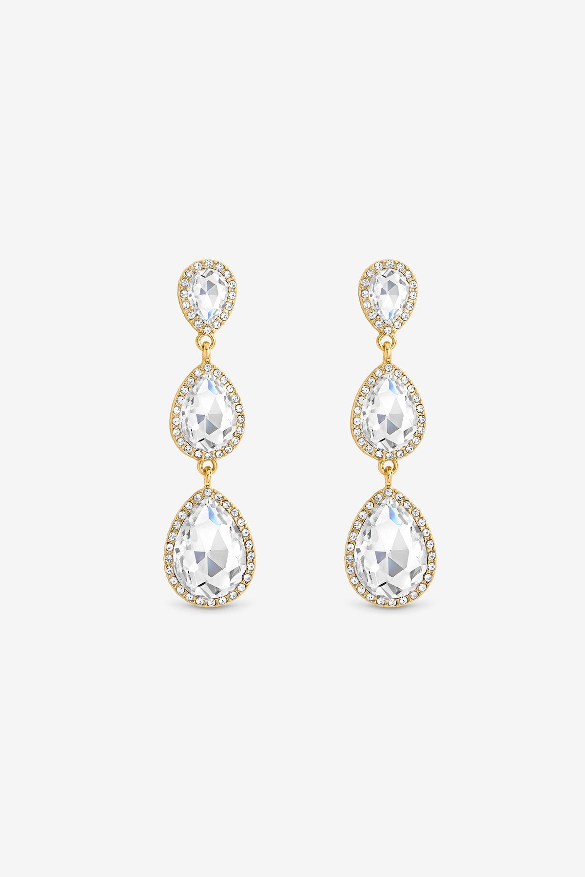 MOOD GOLD PLATE AND CRYSTAL PEARDROP EARRING