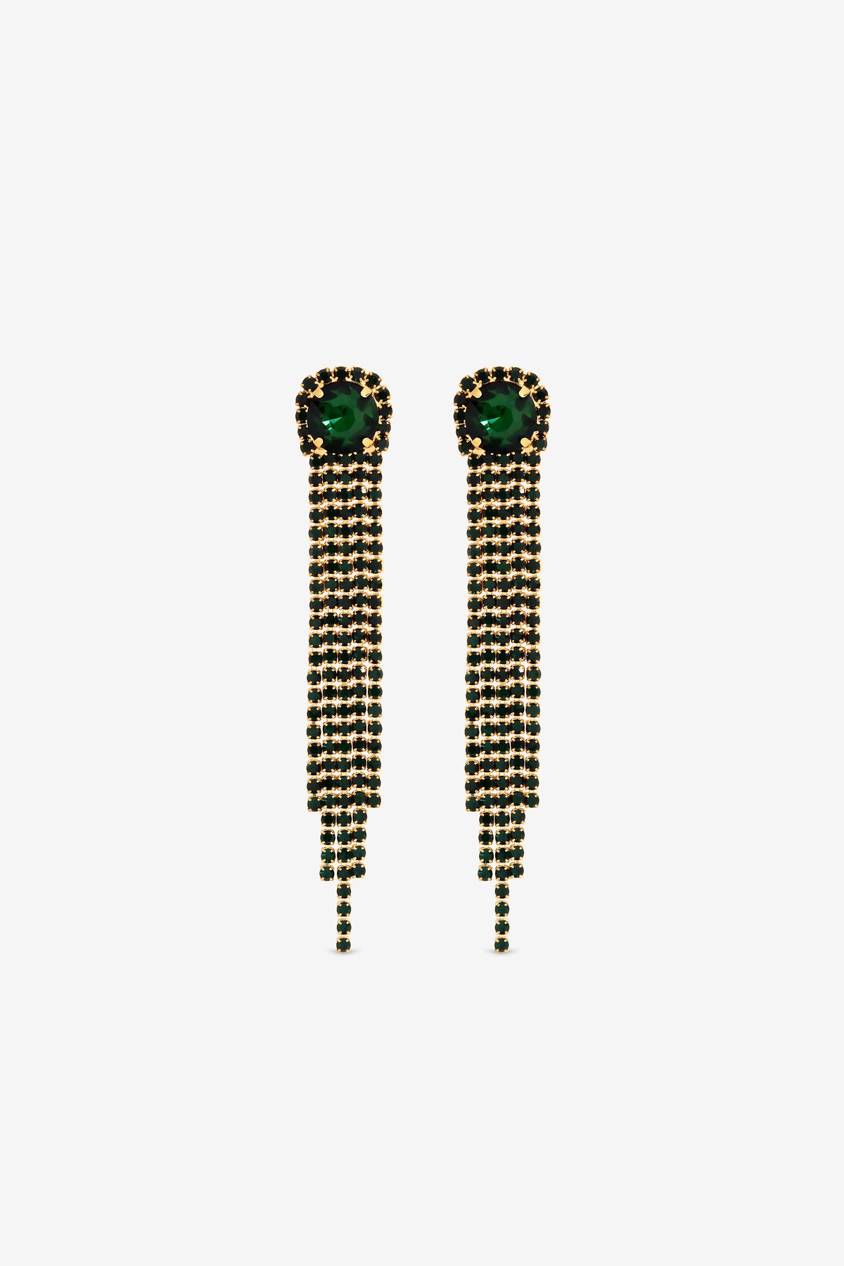 MOOD GOLD PLATE EMERALD DROP EARRING