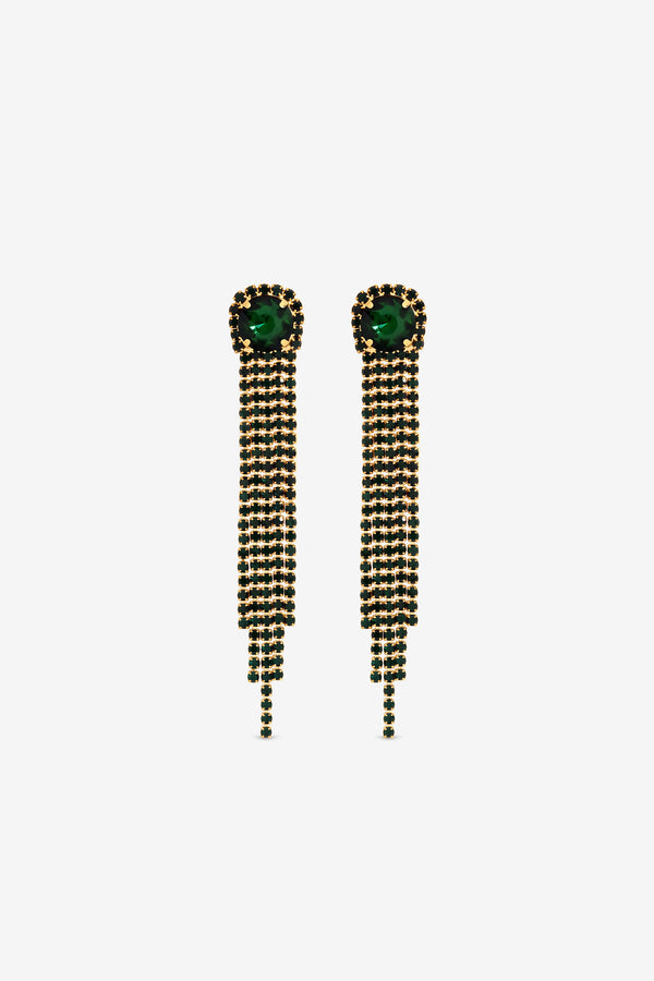 MOOD GOLD PLATE EMERALD DROP EARRING