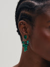 Mood Gold Plated And Emerald Leaf Statement Earrings