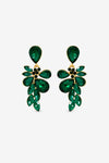 Mood Gold Plated And Emerald Leaf Statement Earrings