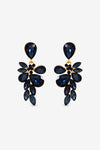 Mood Gold Plated And Sapphire Leaf Statement Earrings