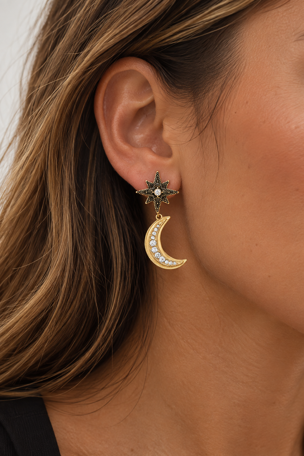 Mood Two Tone Celestial Charm Earrings