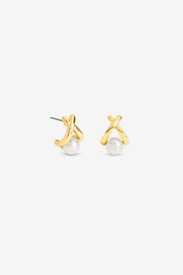 MOOD GOLD PLATE AND PEARL EARRING