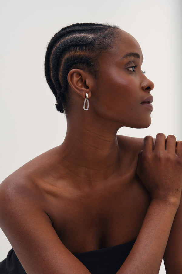 MOOD RHODIUM DOORKNOCKER EARRING