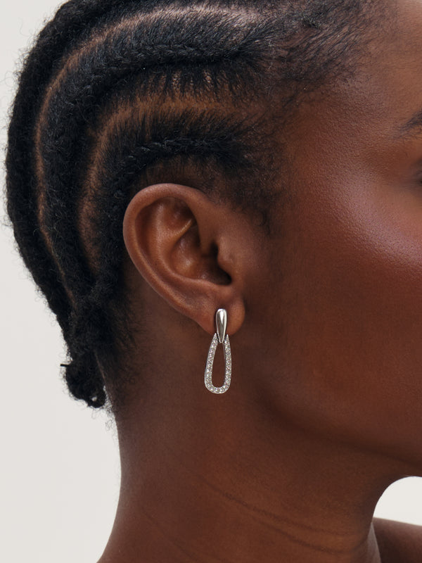 Mood Rhodium Doorknocker Earrings