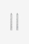 MOOD SILVER PLATE DOUBLE DROP LINEAR CRYSTAL EARRING