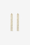 Mood Gold Plated Double Drop Linear Crystal Earrings