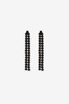 Mood Jet Plated Double Drop Linear Jet Earrings