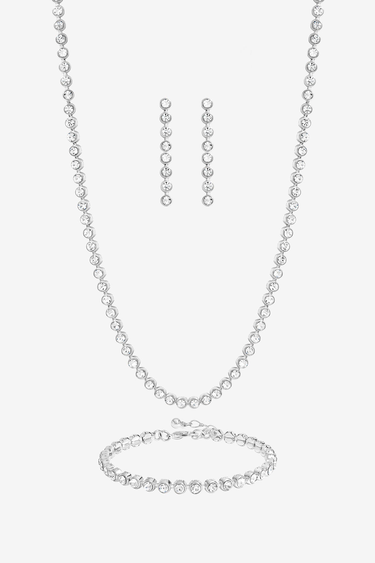 Mood Silver Plated Tennis Three Piece Set