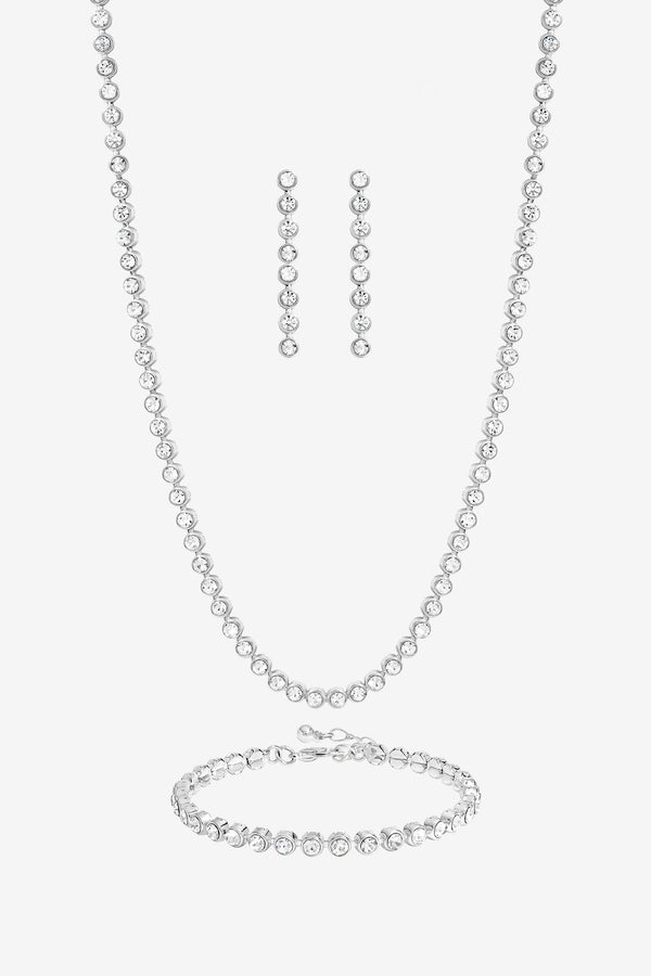 Mood Silver Plated Tennis Three Piece Set