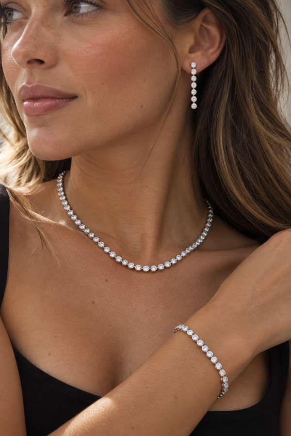 Mood Silver Plated Tennis Three Piece Set