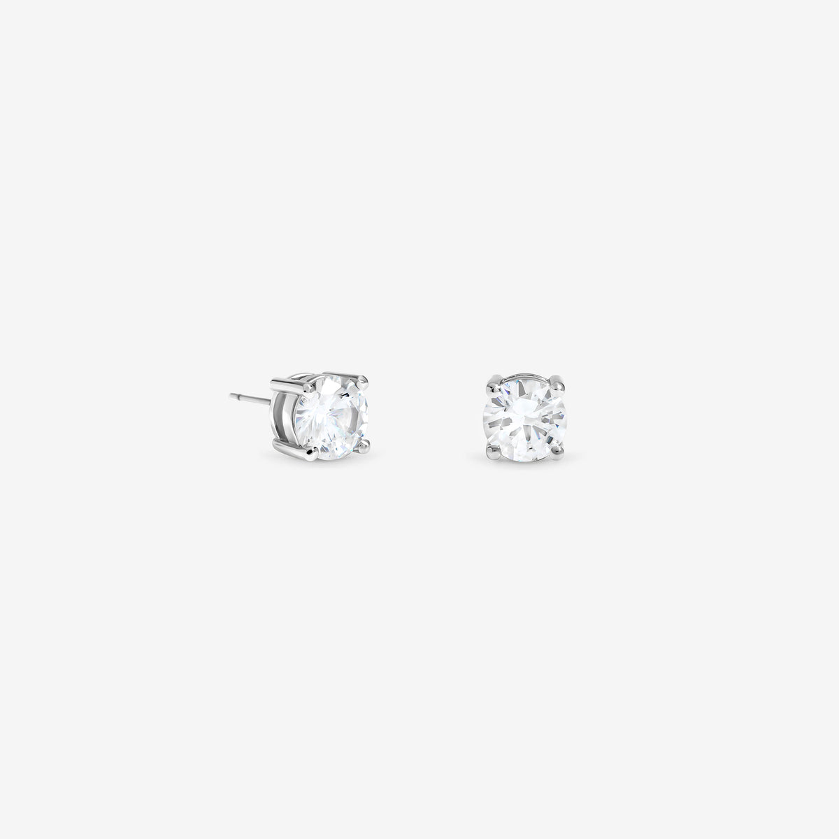 Mood Silver Plate Claw Set Crystal Stud Earring