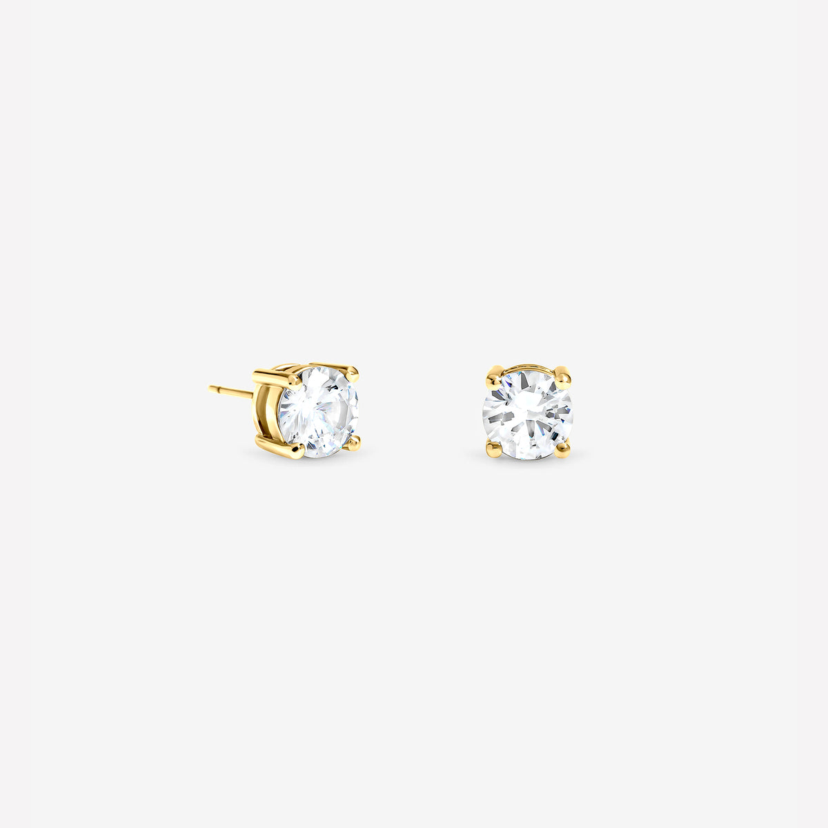 Mood Gold Plate Claw Set Crystal Stud Earring