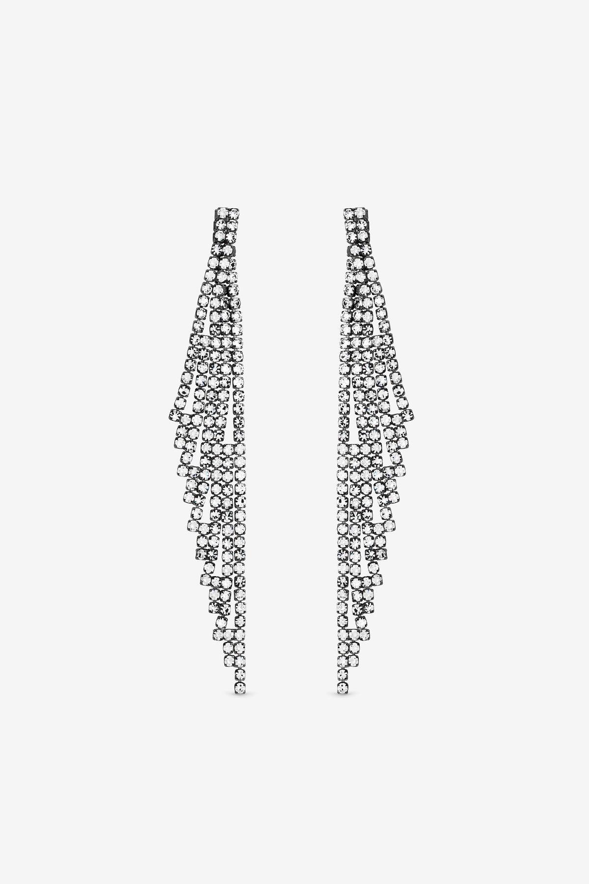 Mood Hematite and Crystal Waterfall Drop Earrings