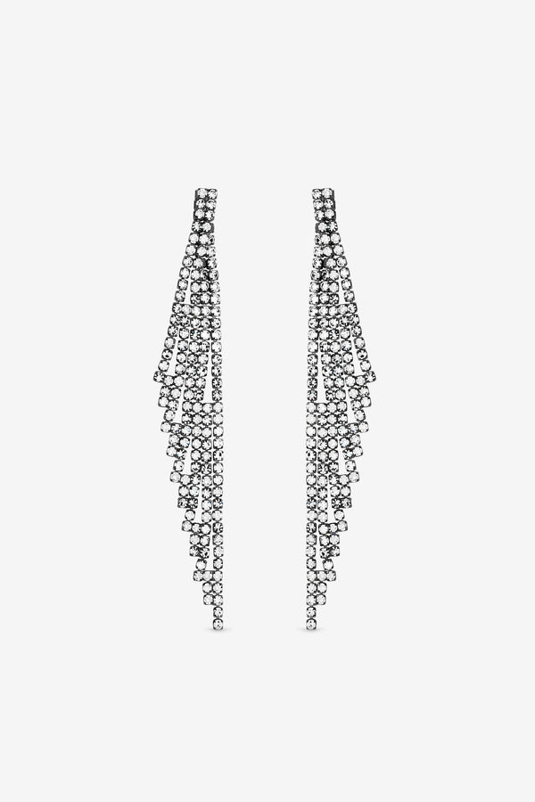 Mood Hematite and Crystal Waterfall Drop Earrings