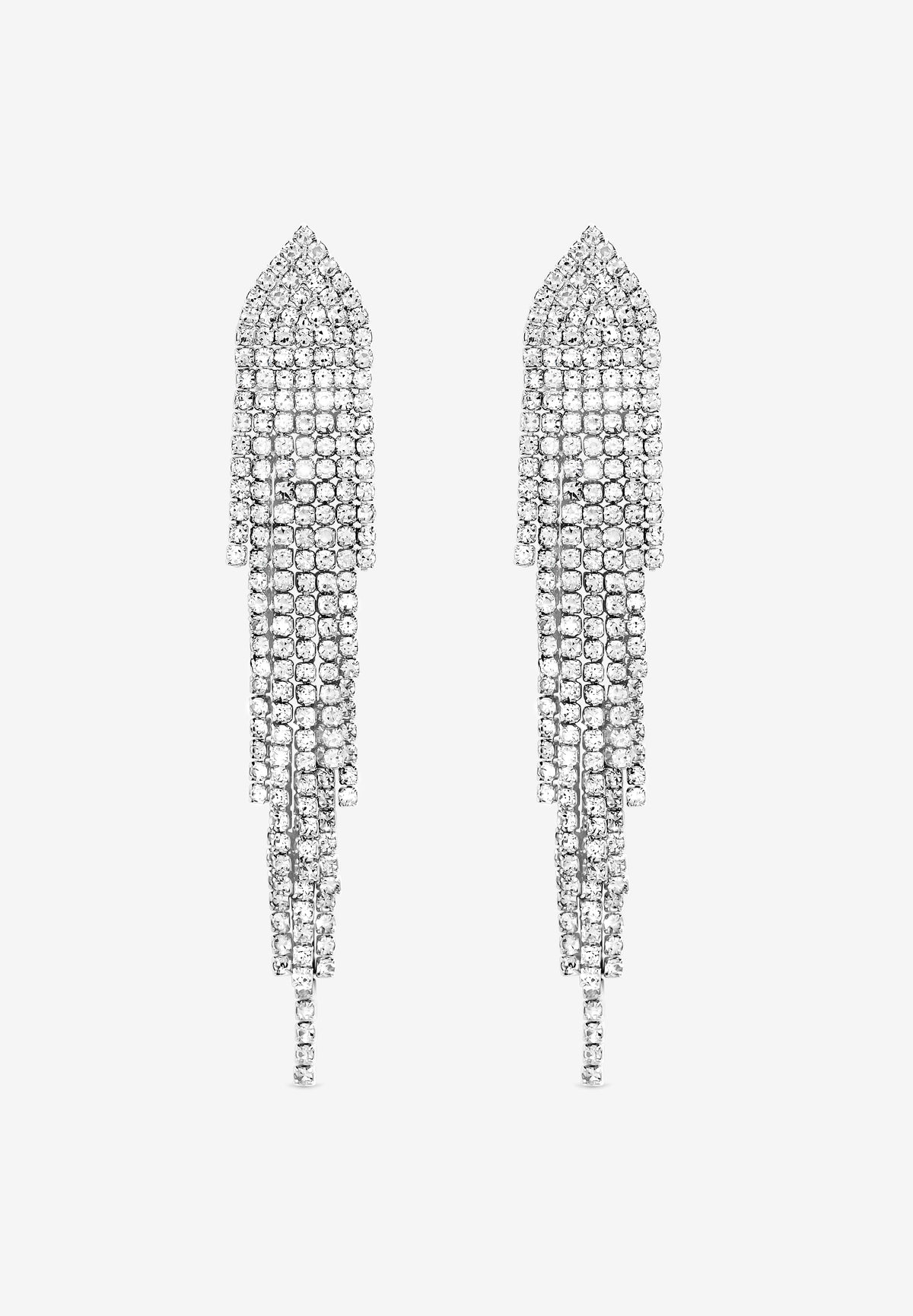 Mood Silver Plated Crystal Shower Drop Earrings