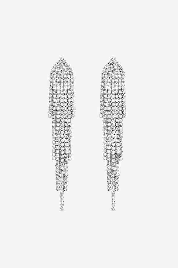 Mood Silver Plated Crystal Shower Drop Earrings