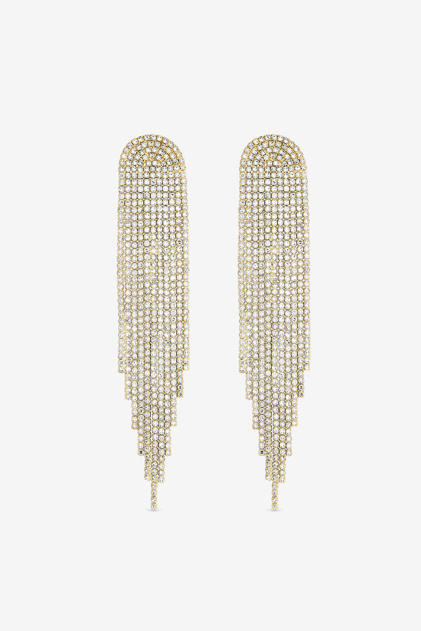 Mood Gold Plated Crystal Shower Drop Earrings