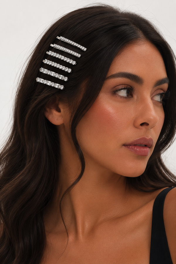 Mood Silver and Crystal Hair Pin Pack