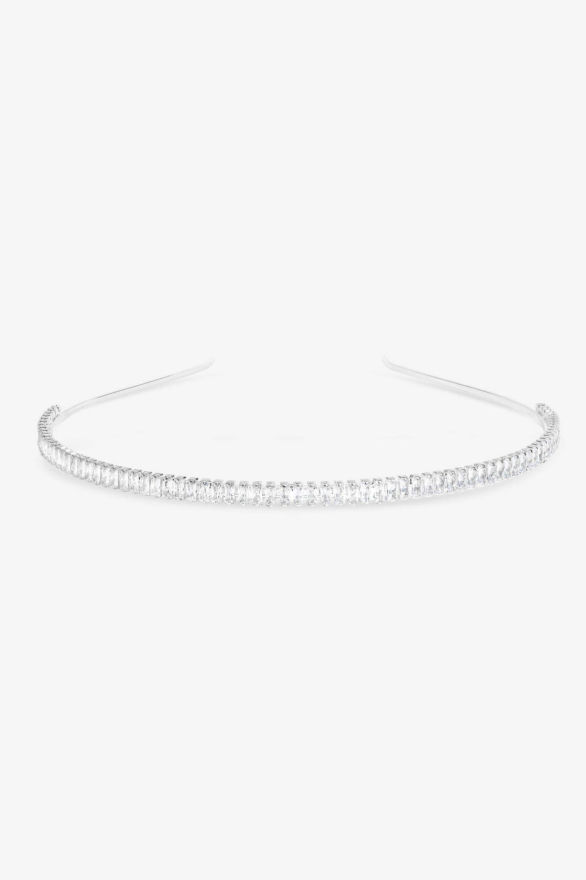 Mood Silver Plated and Crystal Single Row Headband