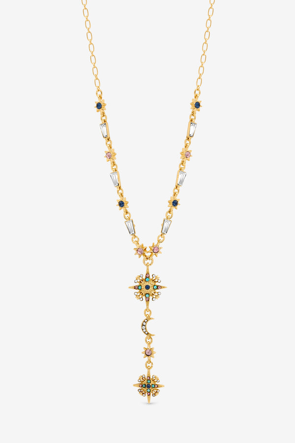 Mood Gold Plated Multi Coloured Fine Celestial Y Necklace