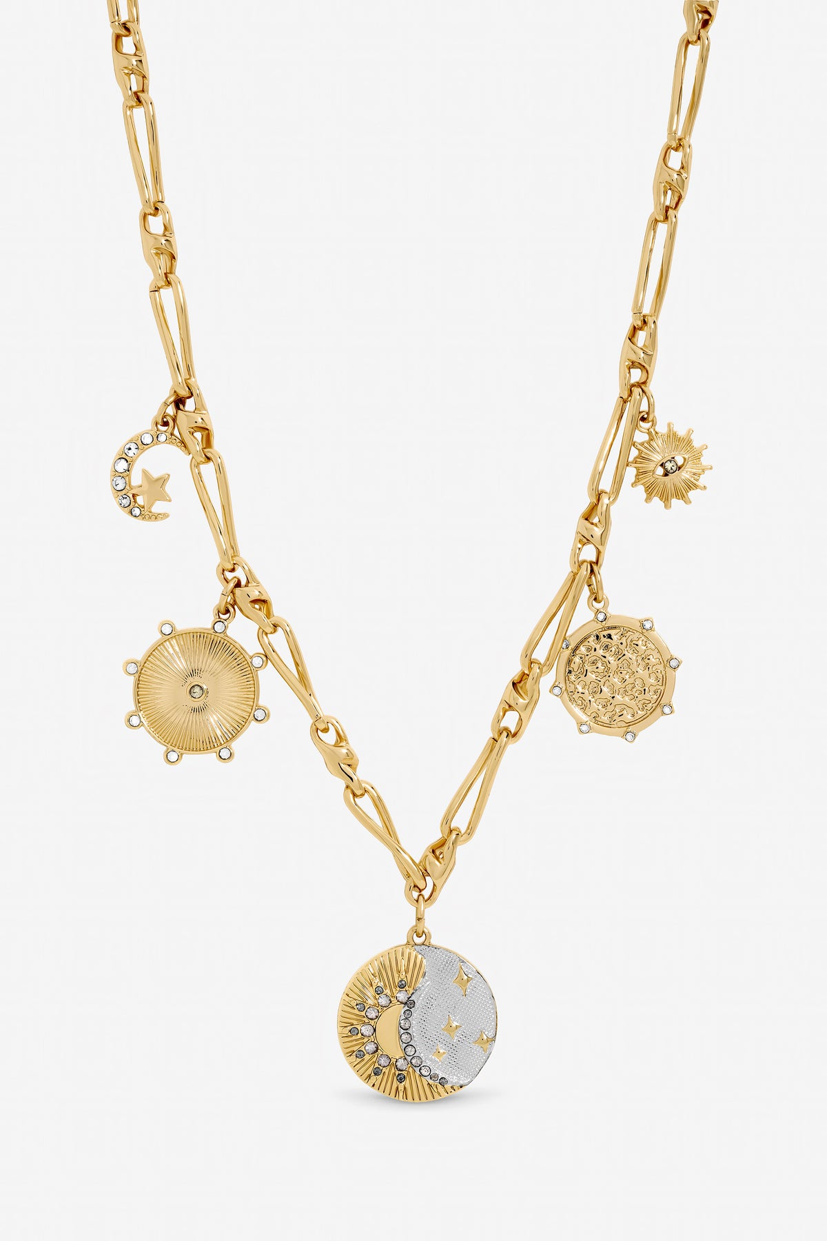 Mood Two Tone Celestial Charm Necklace
